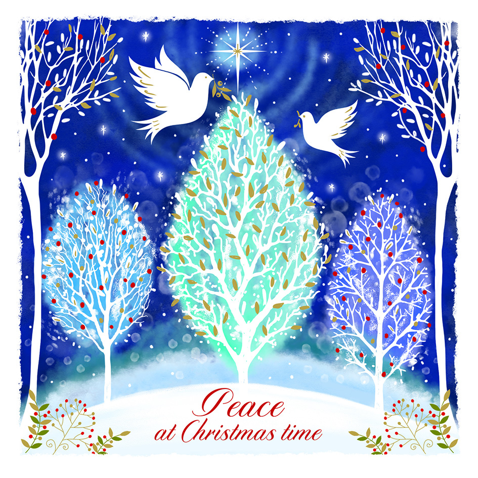 Peace at Christmas Doves